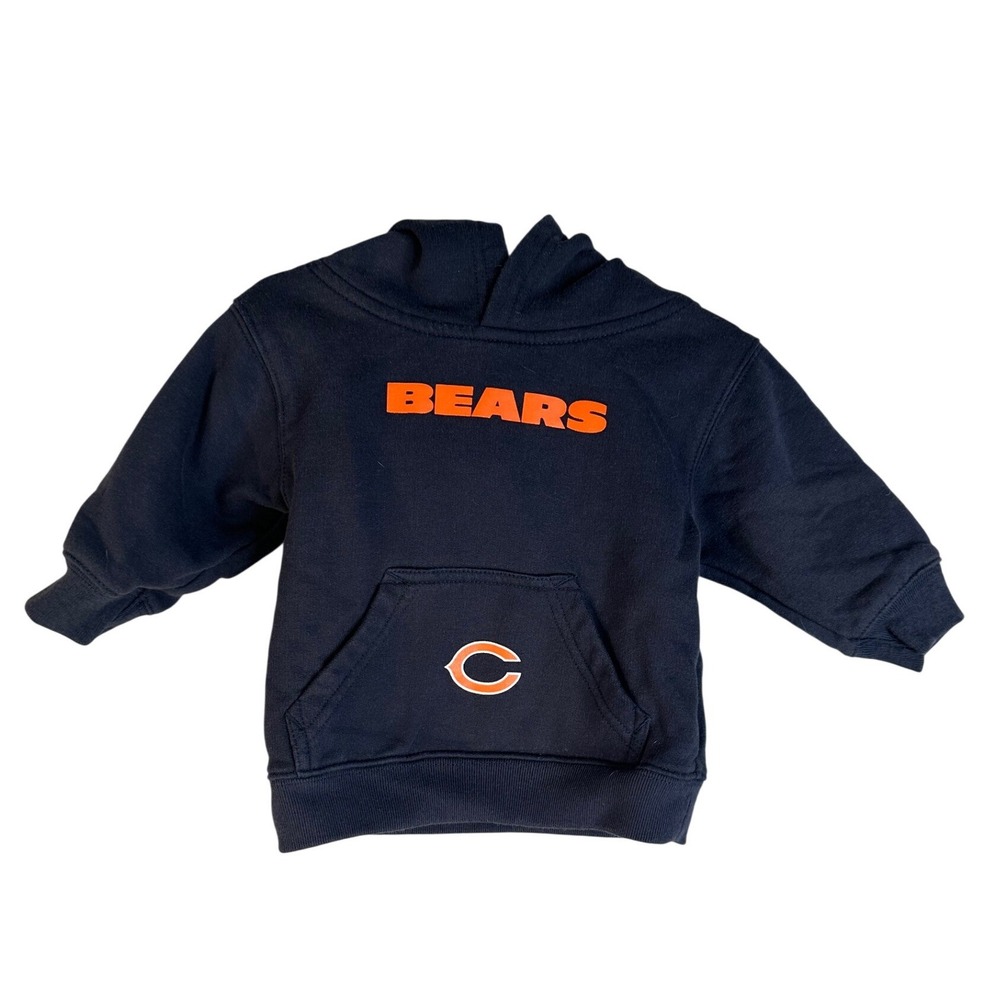 NFL Team Apparel Kid's Navy Chicago Bears Logo Fleece Hoodie Sweatshirt 12M
